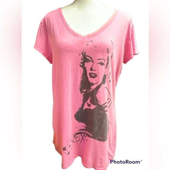 Marilyn Monroe Hollywood Legend Pink Cotton Short Sleeved Tee Norma Jean XL - Picture 1 of 5